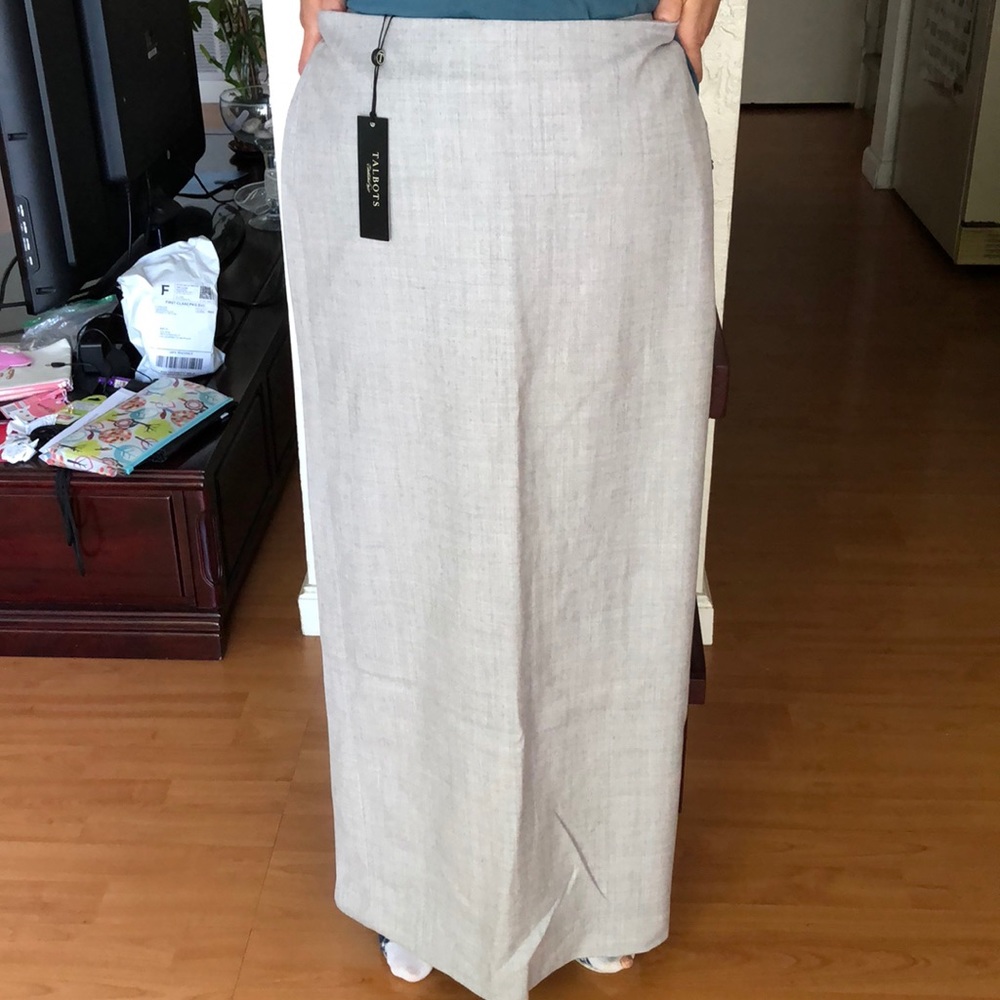 Full length gray skirt